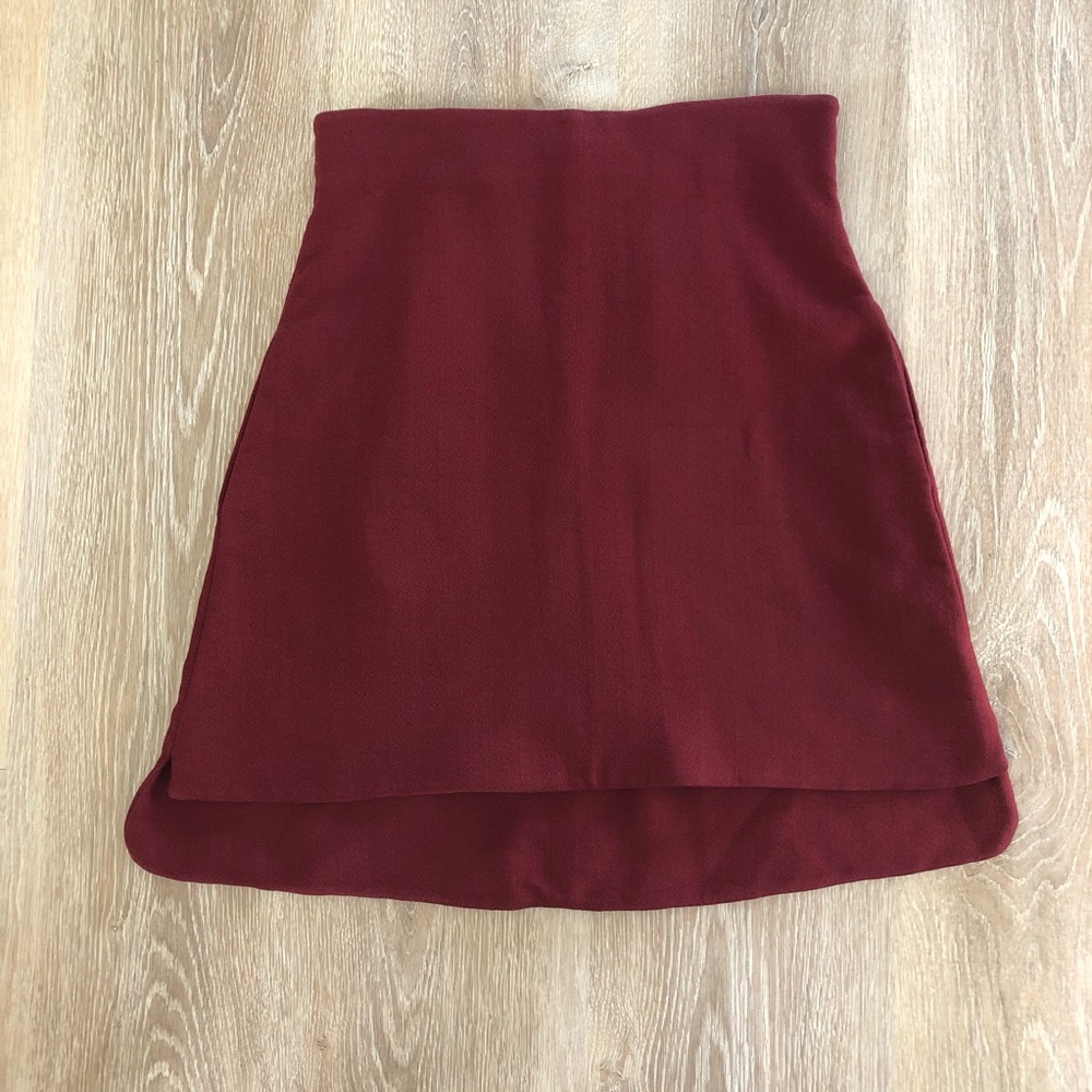 Giamba Paris red skirt staggered hem 44/M